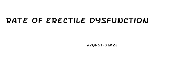 Rate Of Erectile Dysfunction