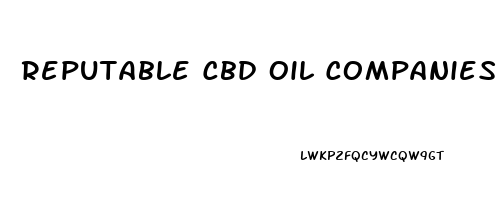 Reputable Cbd Oil Companies