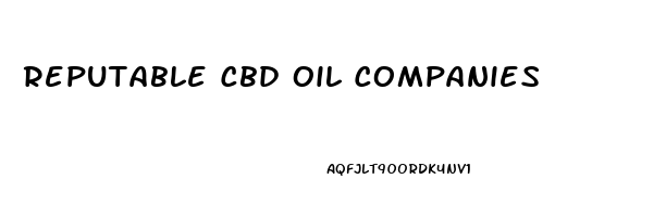 Reputable Cbd Oil Companies