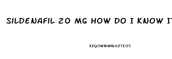 Sildenafil 20 Mg How Do I Know It Is Woorking