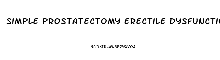 Simple Prostatectomy Erectile Dysfunction