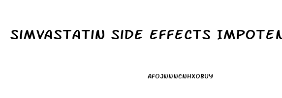 Simvastatin Side Effects Impotence