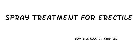 Spray Treatment For Erectile Dysfunction