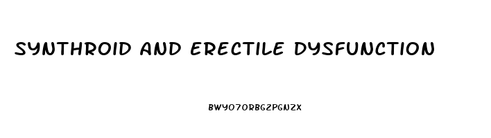 Synthroid And Erectile Dysfunction