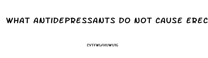 What Antidepressants Do Not Cause Erectile Dysfunction