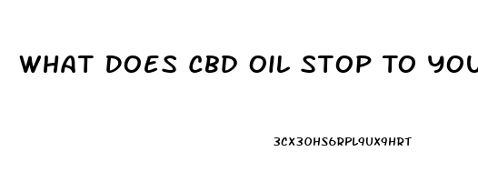 What Does Cbd Oil Stop To You