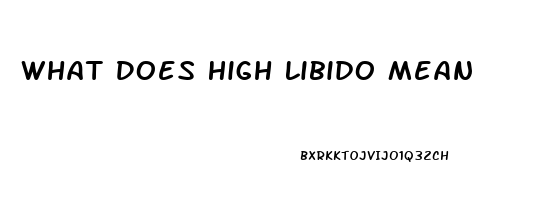 What Does High Libido Mean