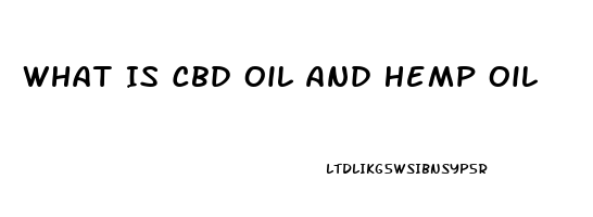 What Is Cbd Oil And Hemp Oil