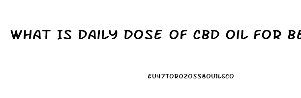 What Is Daily Dose Of Cbd Oil For Beneficial Effects