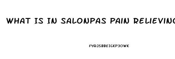 What Is In Salonpas Pain Relieving Patch