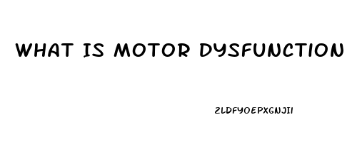 What Is Motor Dysfunction