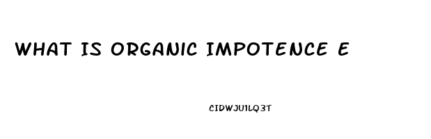 What Is Organic Impotence E