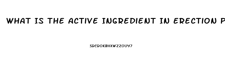 What Is The Active Ingredient In Erection Pills