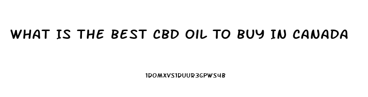 What Is The Best Cbd Oil To Buy In Canada