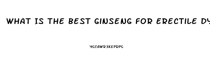 What Is The Best Ginseng For Erectile Dysfunction