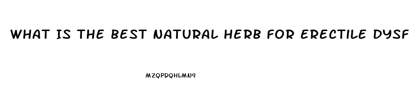 What Is The Best Natural Herb For Erectile Dysfunction