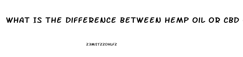 What Is The Difference Between Hemp Oil Or Cbd Oil