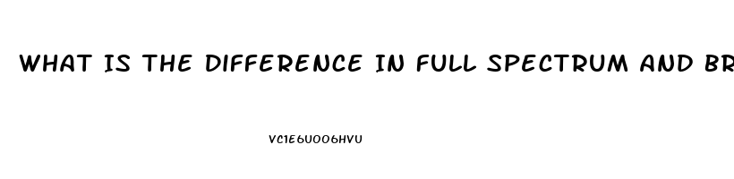 What Is The Difference In Full Spectrum And Broad Spectrum Cbd Oil