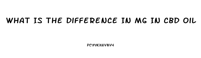 What Is The Difference In Mg In Cbd Oil