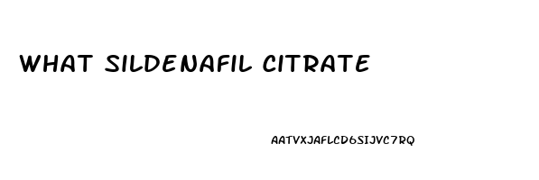 What Sildenafil Citrate