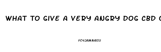 What To Give A Very Angry Dog Cbd Oil