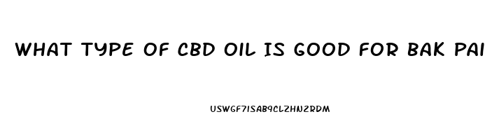 What Type Of Cbd Oil Is Good For Bak Pain