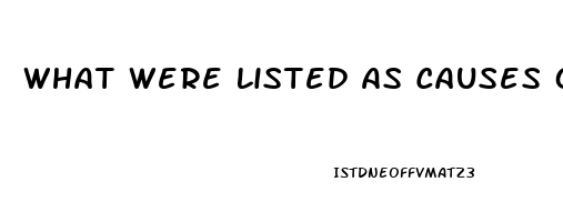 What Were Listed As Causes Of Impotence In The Past