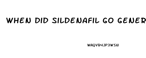 When Did Sildenafil Go Generic