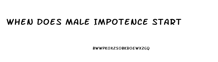 When Does Male Impotence Start