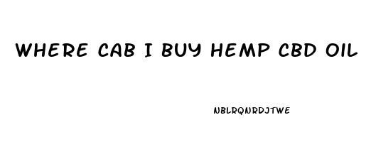 Where Cab I Buy Hemp Cbd Oil