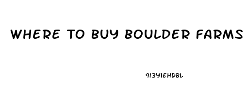 Where To Buy Boulder Farms Cbd Oil