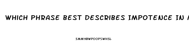 Which Phrase Best Describes Impotence In Men