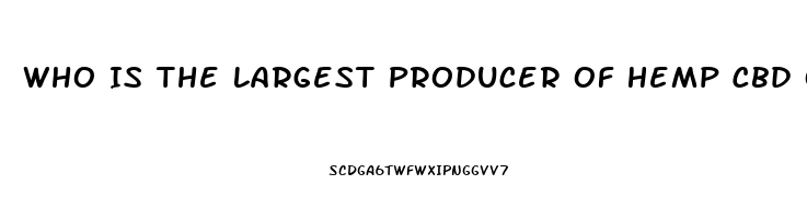 Who Is The Largest Producer Of Hemp Cbd Oil