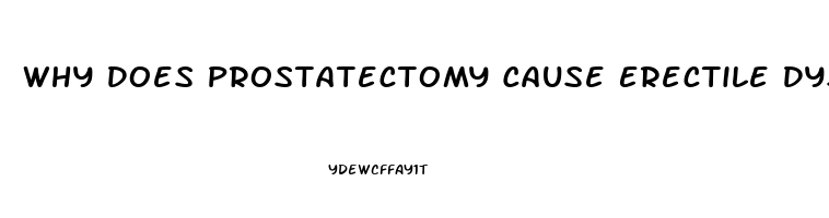 Why Does Prostatectomy Cause Erectile Dysfunction