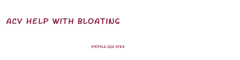 acv help with bloating