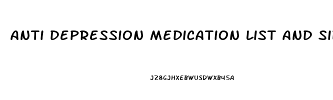 anti depression medication list and side effects