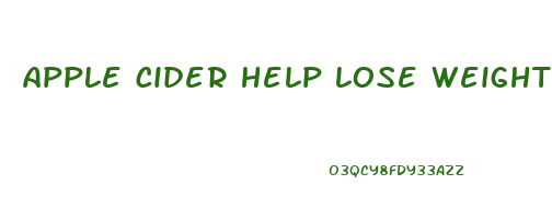 apple cider help lose weight