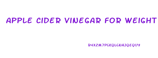 apple cider vinegar for weight lose