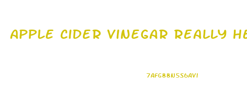 apple cider vinegar really help you lose weight