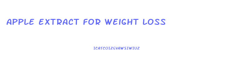 apple extract for weight loss