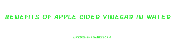benefits of apple cider vinegar in water