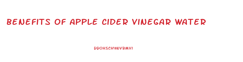 benefits of apple cider vinegar water