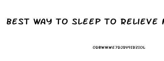 best way to sleep to relieve neck pain