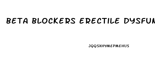 beta blockers erectile dysfunction mechanism