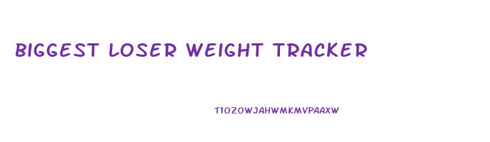 biggest loser weight tracker