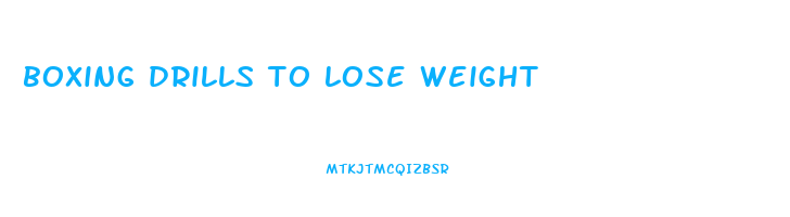 boxing drills to lose weight