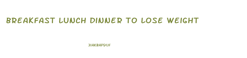 breakfast lunch dinner to lose weight