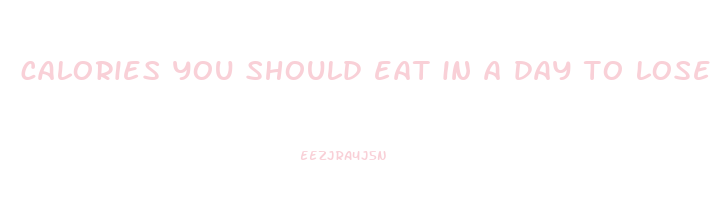 calories you should eat in a day to lose weight