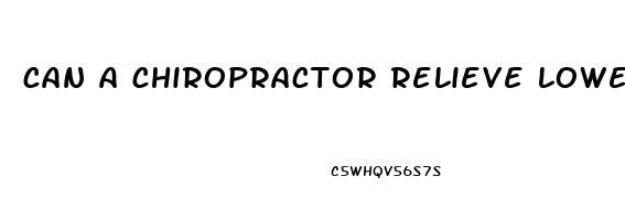 can a chiropractor relieve lower back pain