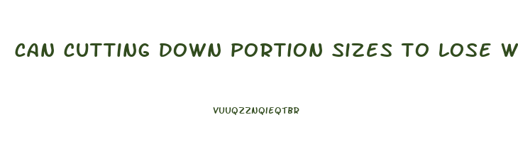 can cutting down portion sizes to lose weight